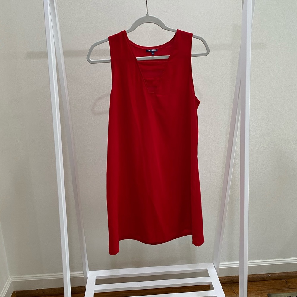 Red shift dress